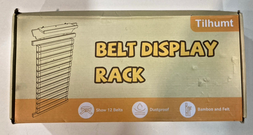 Tilhumt 12 Belt Display Rack Bamboo Wall Mount Martial Arts Taekwondo Karate NEW